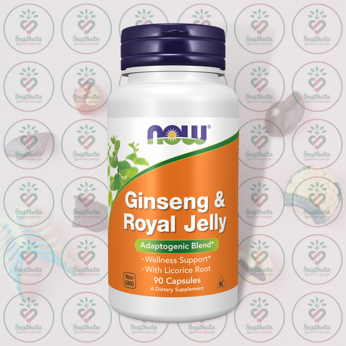 Now Ginseng &Amp;Amp; Royal Jelly Adaptogenic Blend - 90 Capsules In Bangladesh Image 01