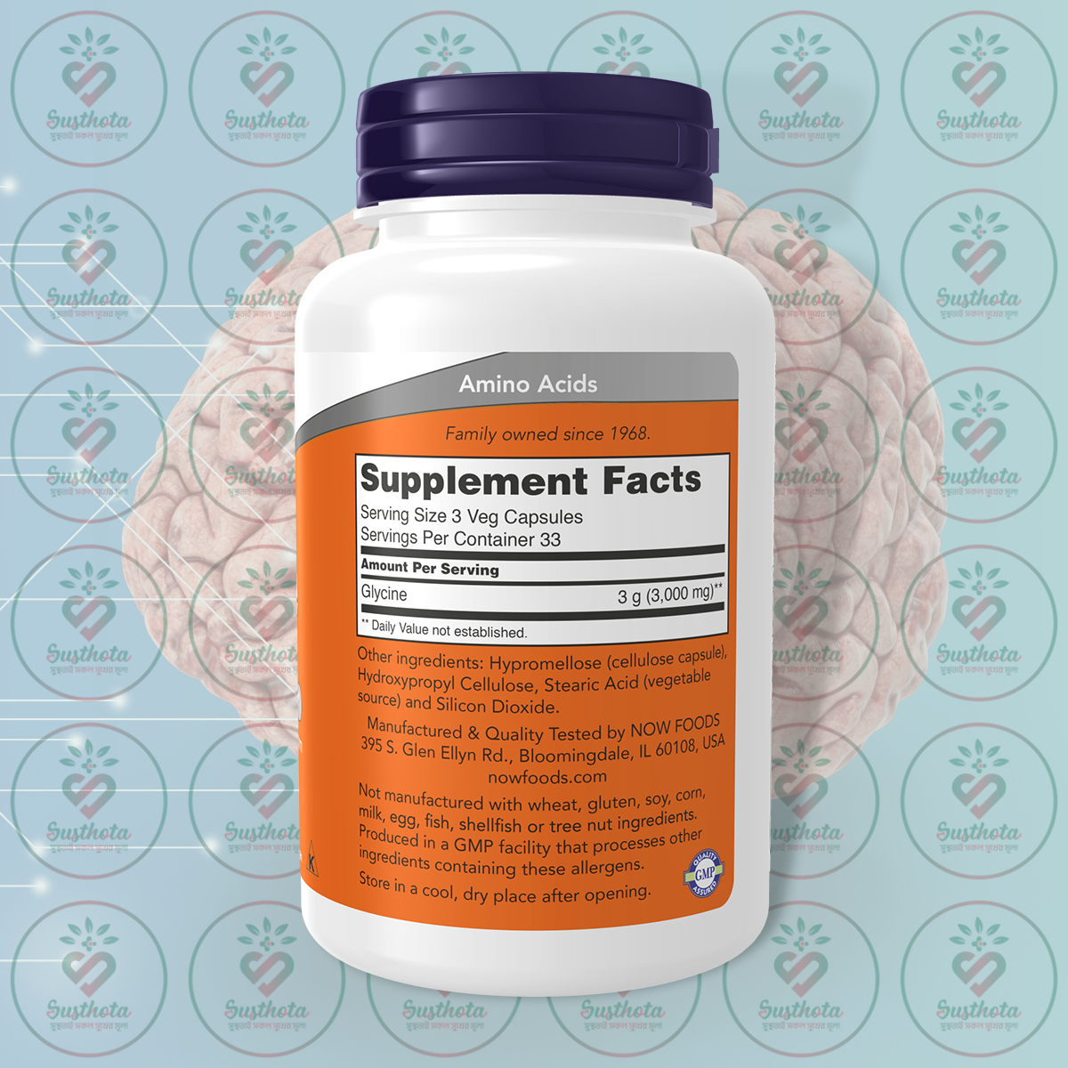 Now Glycine – 1000 Mg – 100 Veg Capsules In Bangladesh Supplement Facts Now Glycine – 1000 Mg – 100 Veg Capsules In Bangladesh Supplement Facts