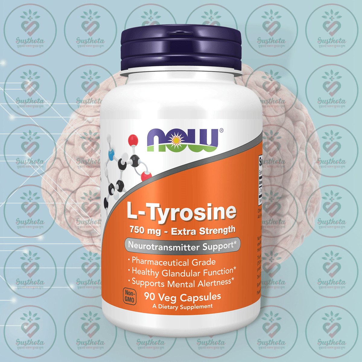 Now L-Tyrosine – 750 Mg – 90 Veg Capsules In Bangladesh Image 01 Now L-Tyrosine – 750 Mg – 90 Veg Capsules In Bangladesh Image 01
