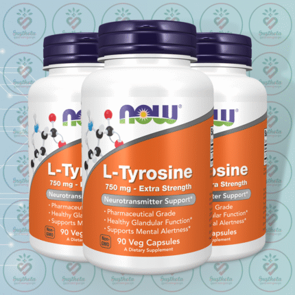NOW L-Tyrosine – 750 mg – 90 Veg Capsules in Bangladesh Image 02
