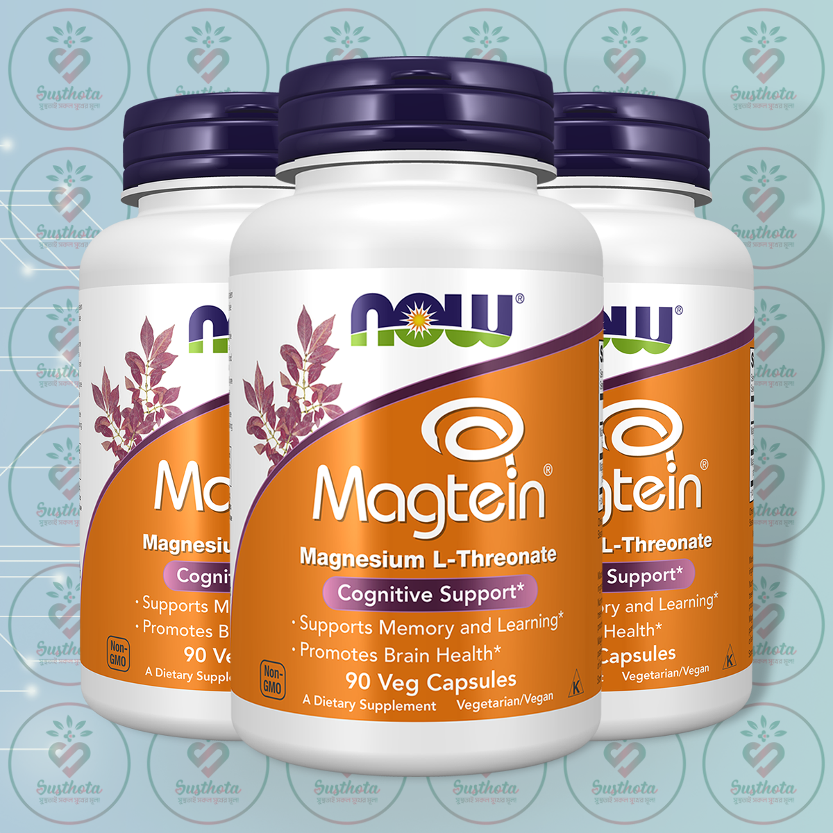 NOW Magtein Magnesium L-Threonate – 2000 mg – 90 Veg Capsules in Bangladesh Image 02