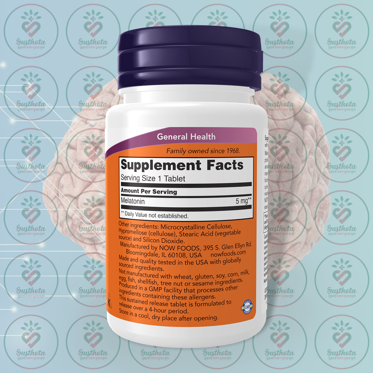 Now Melatonin – 5 Mg – 120 Sustained Release Tablets In Bangladesh Supplement Facts Now Melatonin – 5 Mg – 120 Sustained Release Tablets In Bangladesh Supplement Facts