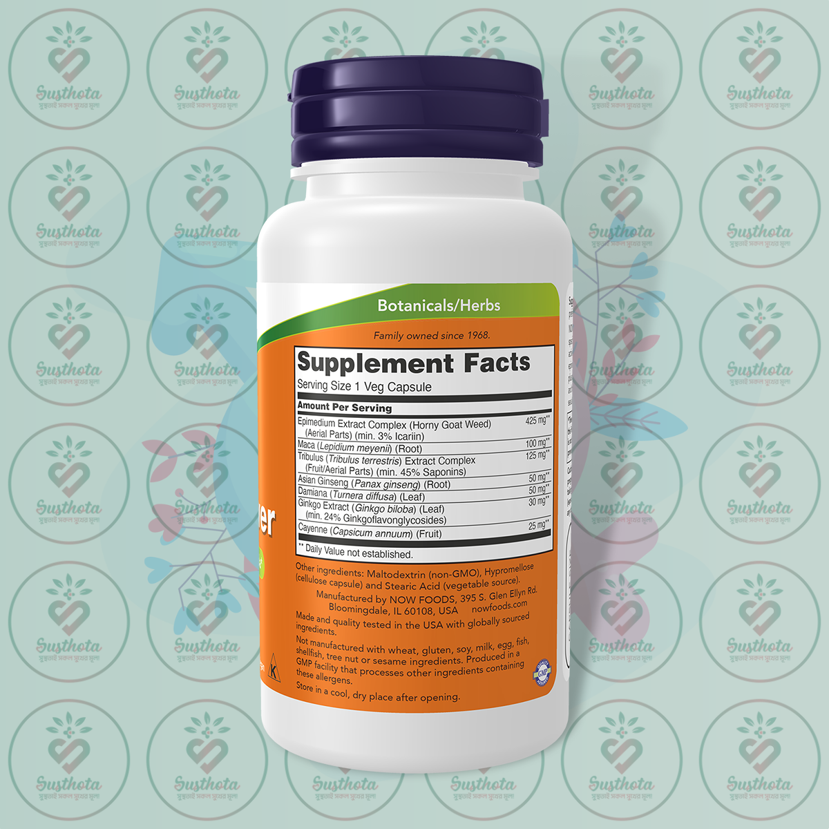 NOW Men's Virility Power - 60 Veg Capsules in Bangladesh Supplement Facts