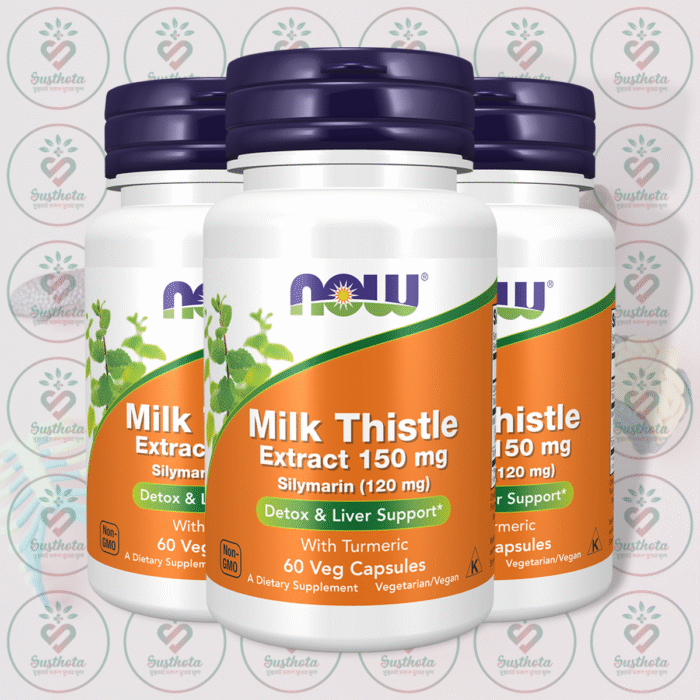 Now Milk Thistle Extract With Turmeric – 150 Mg – 60 Veg Capsules In Bangladesh Image 02