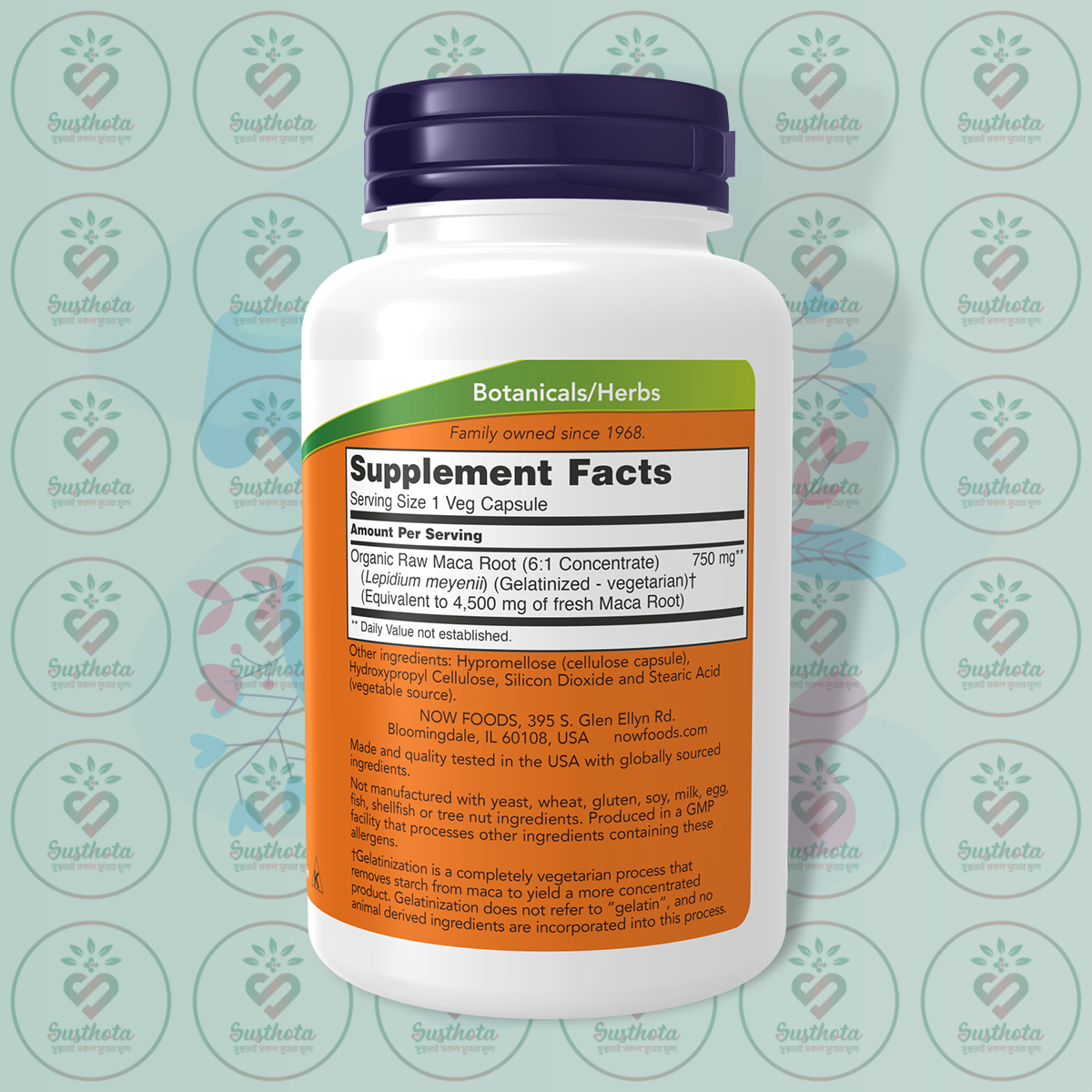 Now Raw Maca - 750 Mg - 90 Veg Capsules In Bangladesh Supplement Facts Now Raw Maca - 750 Mg - 90 Veg Capsules In Bangladesh Supplement Facts