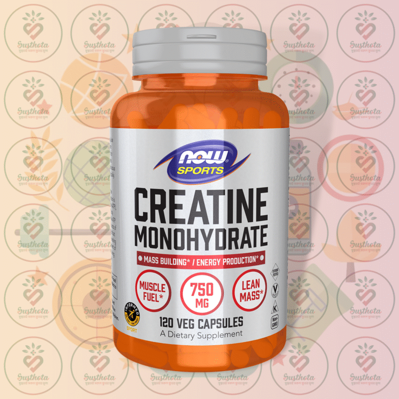 Now Sports Creatine Monohydrate – 750 Mg – 120 Veg Capsules In Bangladesh Image 01