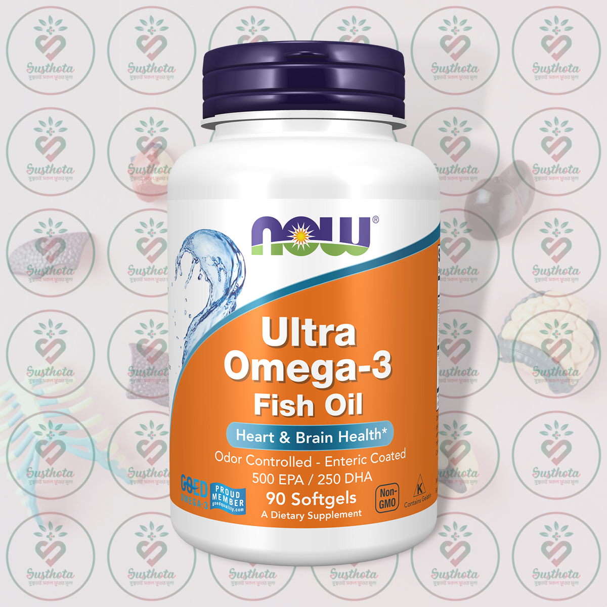 NOW Ultra Omega-3 Fish Oil – 500 EPA - 250 DHA – 90 Softgels in Bangladesh Image 01