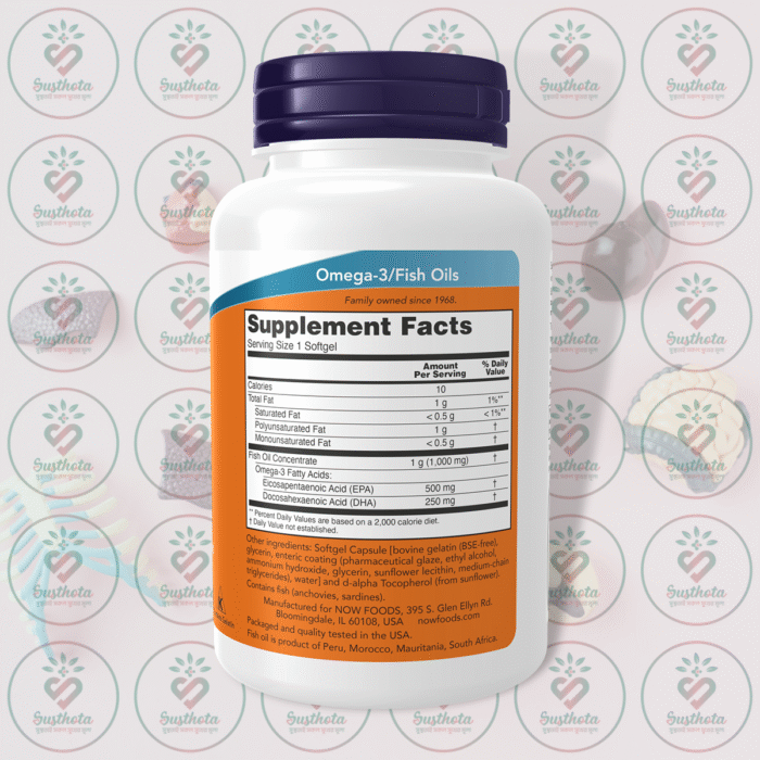 Now Ultra Omega-3 Fish Oil – 500 Epa - 250 Dha – 90 Softgels In Bangladesh Supplement Facts