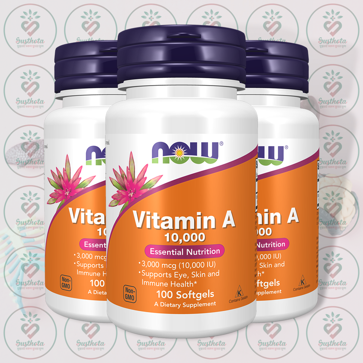 NOW Vitamin A – 10,000 IU – 100 Softgels in Bangladesh Image 02