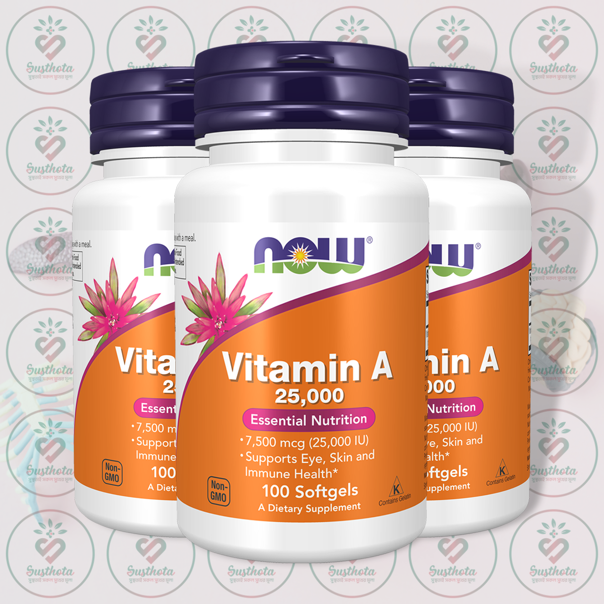 NOW Vitamin A – 25,000 IU – 100 Softgels in Bangladesh Image 02