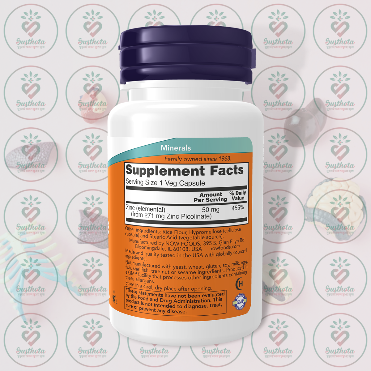 Now Zinc Picolinate – 50 Mg – 60 Veg Capsules In Bangladesh Supplement Facts Now Zinc Picolinate – 50 Mg – 60 Veg Capsules In Bangladesh Supplement Facts