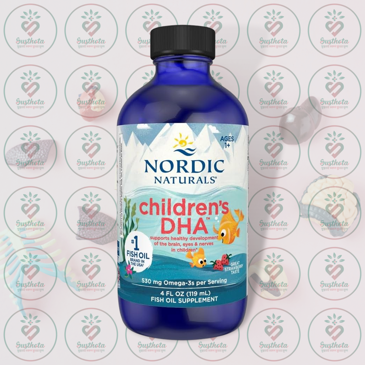 Nordic Naturals Children's Dha - 530 Mg Omega-3S - 119 Ml - Strawberry Flavor In Bangladesh Image 01 Nordic Naturals Children's Dha - 530 Mg Omega-3S - 119 Ml - Strawberry Flavor In Bangladesh Image 01