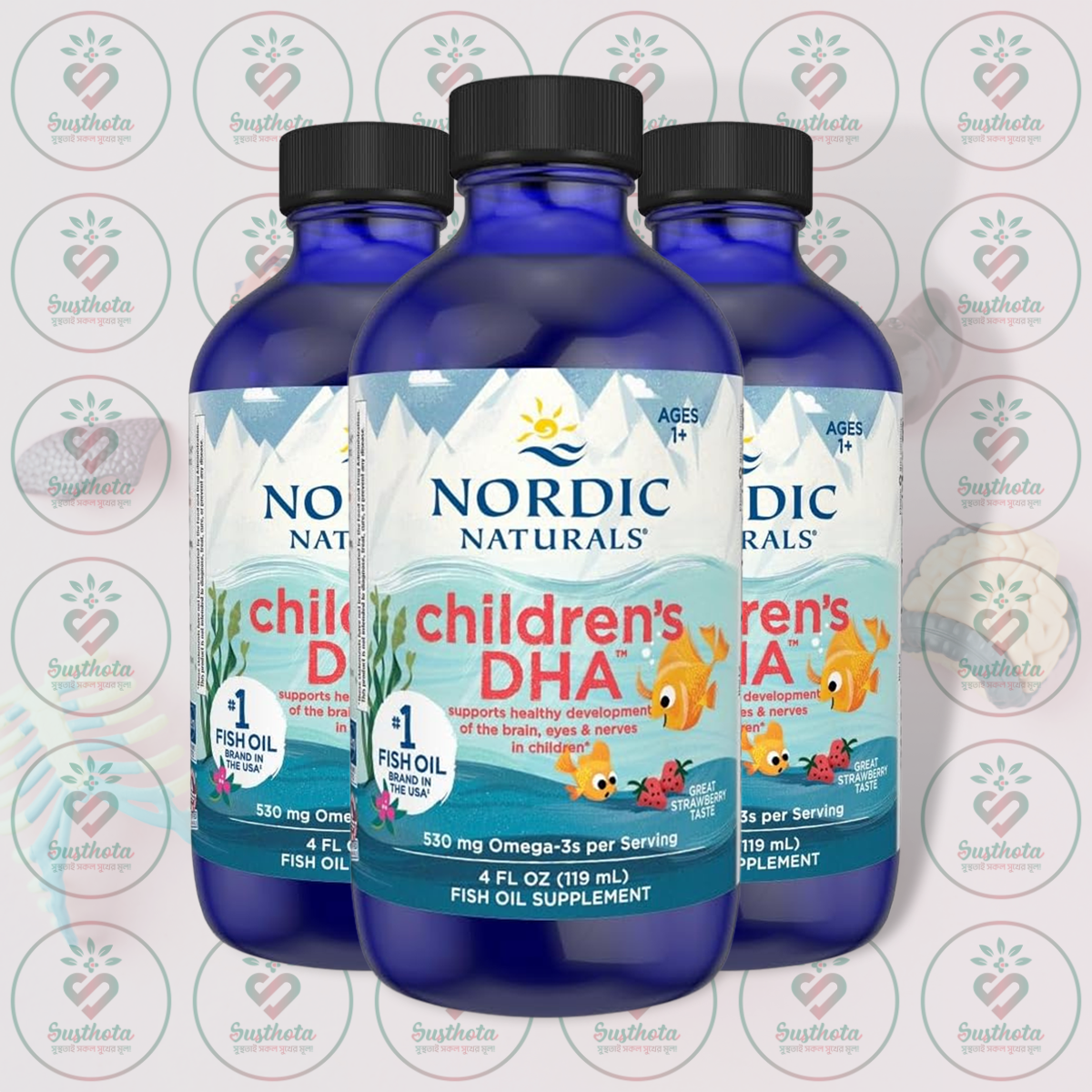 Nordic Naturals Children's Dha - 530 Mg Omega-3S - 119 Ml - Strawberry Flavor In Bangladesh Image 02 Nordic Naturals Children's Dha - 530 Mg Omega-3S - 119 Ml - Strawberry Flavor In Bangladesh Image 02