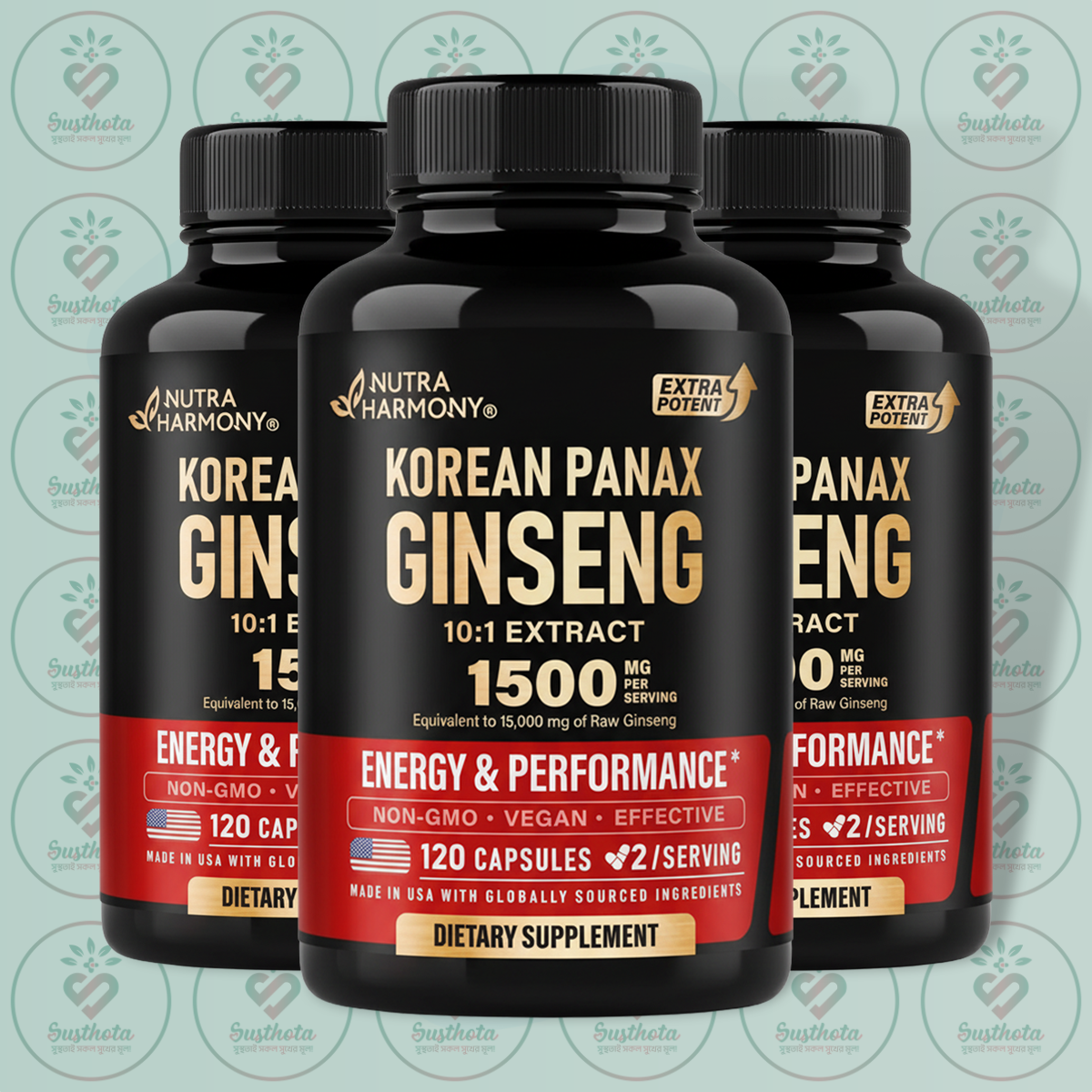 Nutra Harmony Korean Panax Ginseng – 1500 Mg – 120 Capsules In Bangladesh Image 02 Nutra Harmony Korean Panax Ginseng – 1500 Mg – 120 Capsules In Bangladesh Image 02