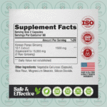 Nutra Harmony Korean Panax Ginseng – 1500 mg – 120 Capsules in Bangladesh Supplement Facts