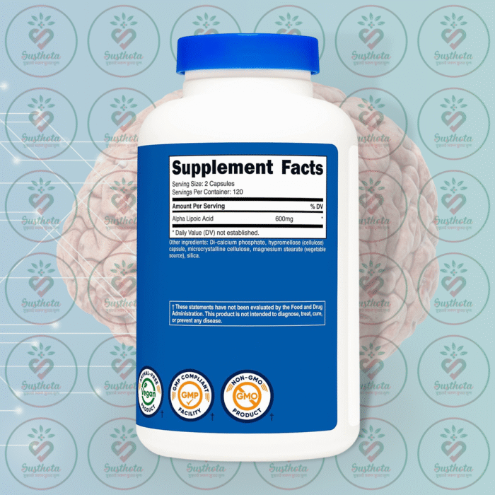 Nutricost Alpha Lipoic Acid – 600Mg – 240 Capsules In Bangladesh Supplement Facts