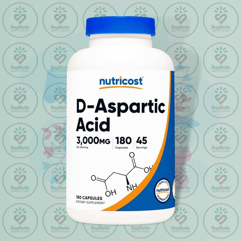Nutricost D-Aspartic Acid – 3000Mg – 180 Capsules In Bangladesh Image 01