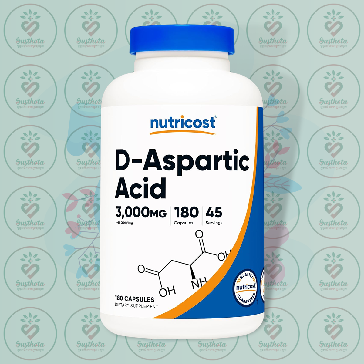 Nutricost D-Aspartic Acid – 3000mg – 180 Capsules in Bangladesh Image 01