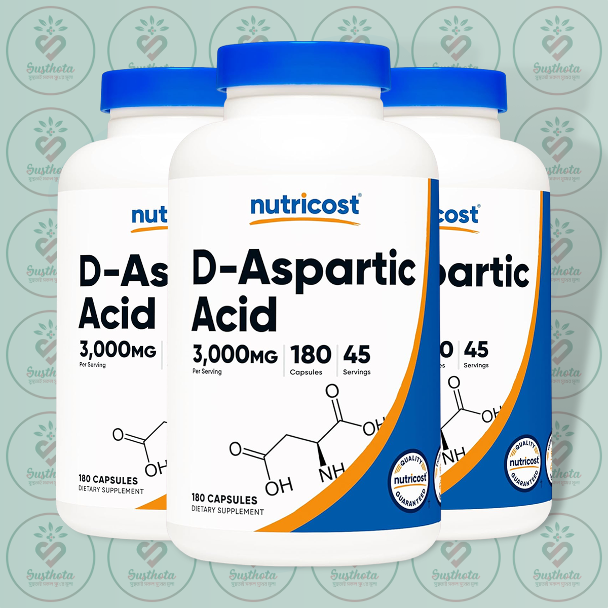 Nutricost D-Aspartic Acid – 3000mg – 180 Capsules in Bangladesh Image 02