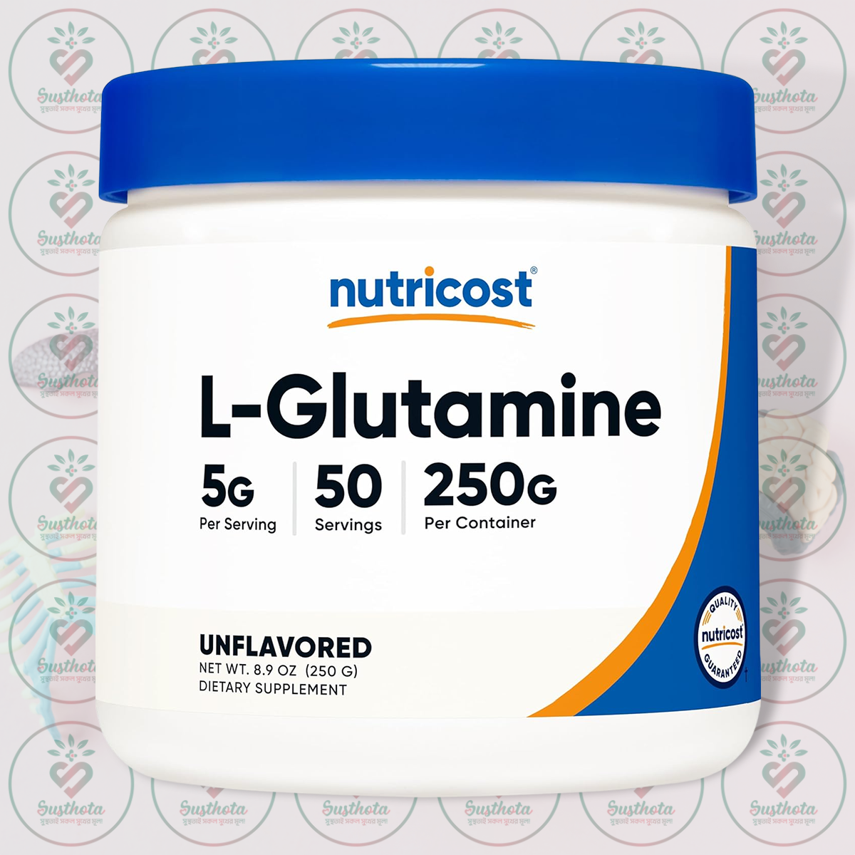 Nutricost L-Glutamine - 5g - 50 Servings - 250g Unflavored Powder in Bangladesh Image 01