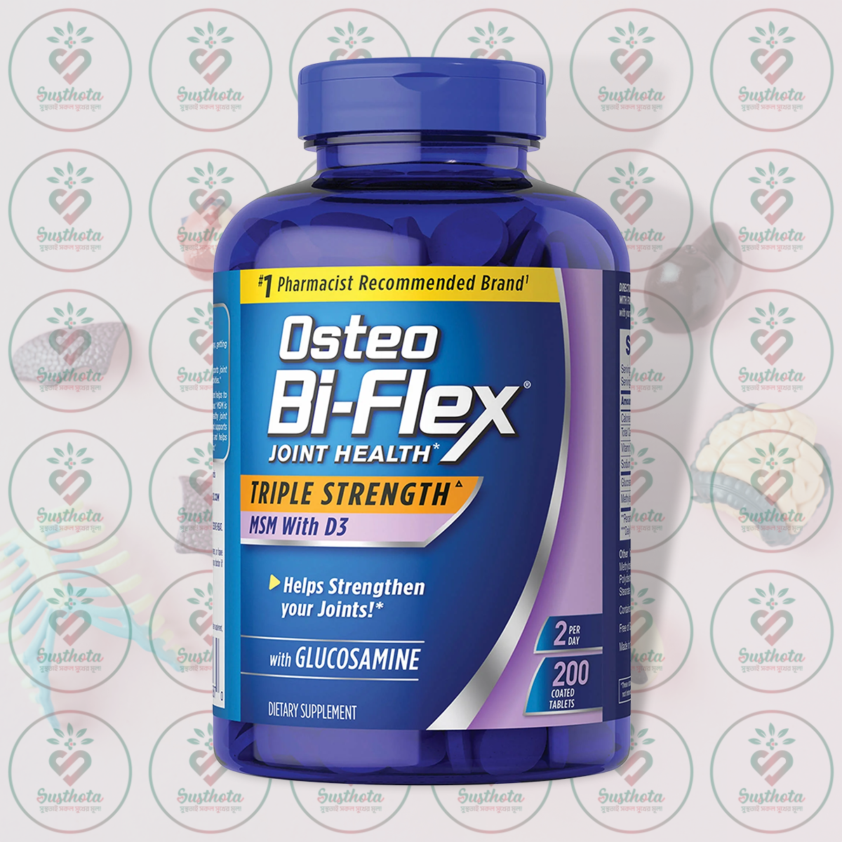 Osteo Bi-Flex Triple Strength + MSM with D3 - 1500 mg - 200 Coated Tablets in Bangladesh Image 01