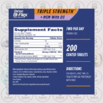 Osteo Bi-Flex Triple Strength + MSM with D3 - 1500 mg - 200 Coated Tablets in Bangladesh Supplement Facts