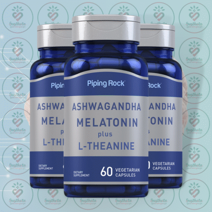 Piping Rock Ashwagandha Melatonin plus L-Theanine - 60 Vegetarian Capsules in Bangladesh Image 02