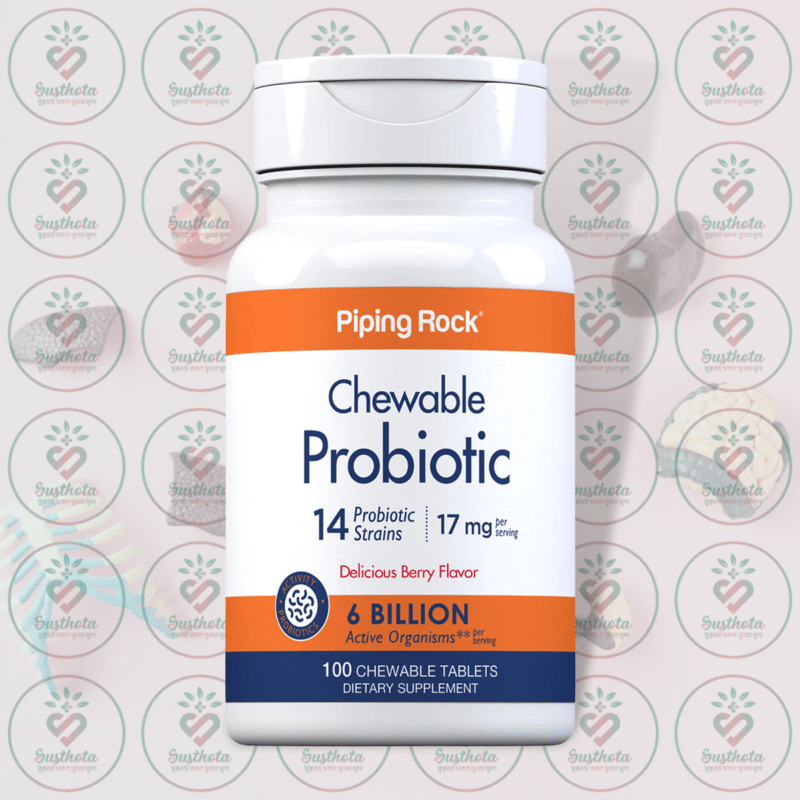 Piping Rock Chewable Probiotic 14 Strains - 17 Mg - 100 Chewable Tablets In Bangladesh Image 01
