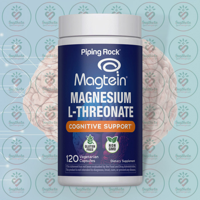 Piping Rock Magtein Magnesium L-Threonate - 120 Vegetarian Capsules In Bangladesh Image 01