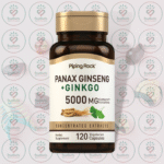 Piping Rock Panax Ginseng + Ginkgo - 5000 mg - 120 Vegetarian Capsules in Bangladesh Image 01