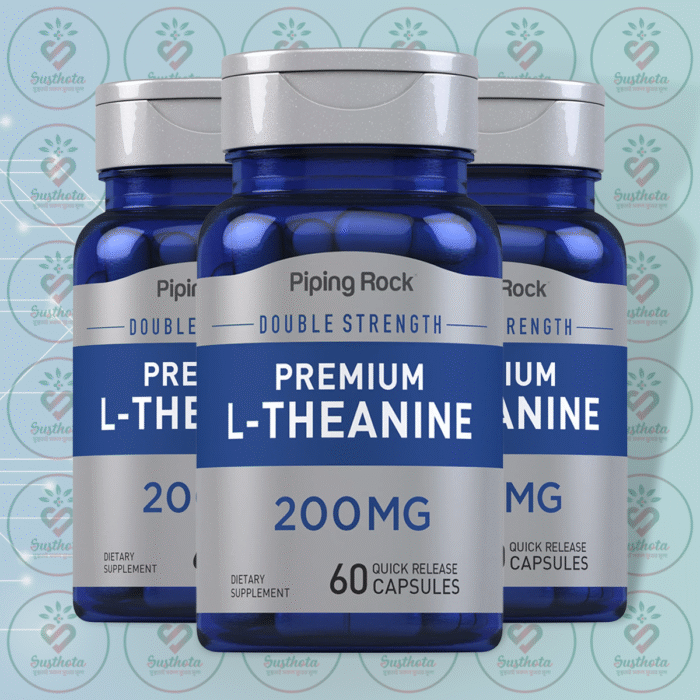 Piping Rock Premium L-Theanine - 200Mg - 60 Quick Release Capsules In Bangladesh Image 02
