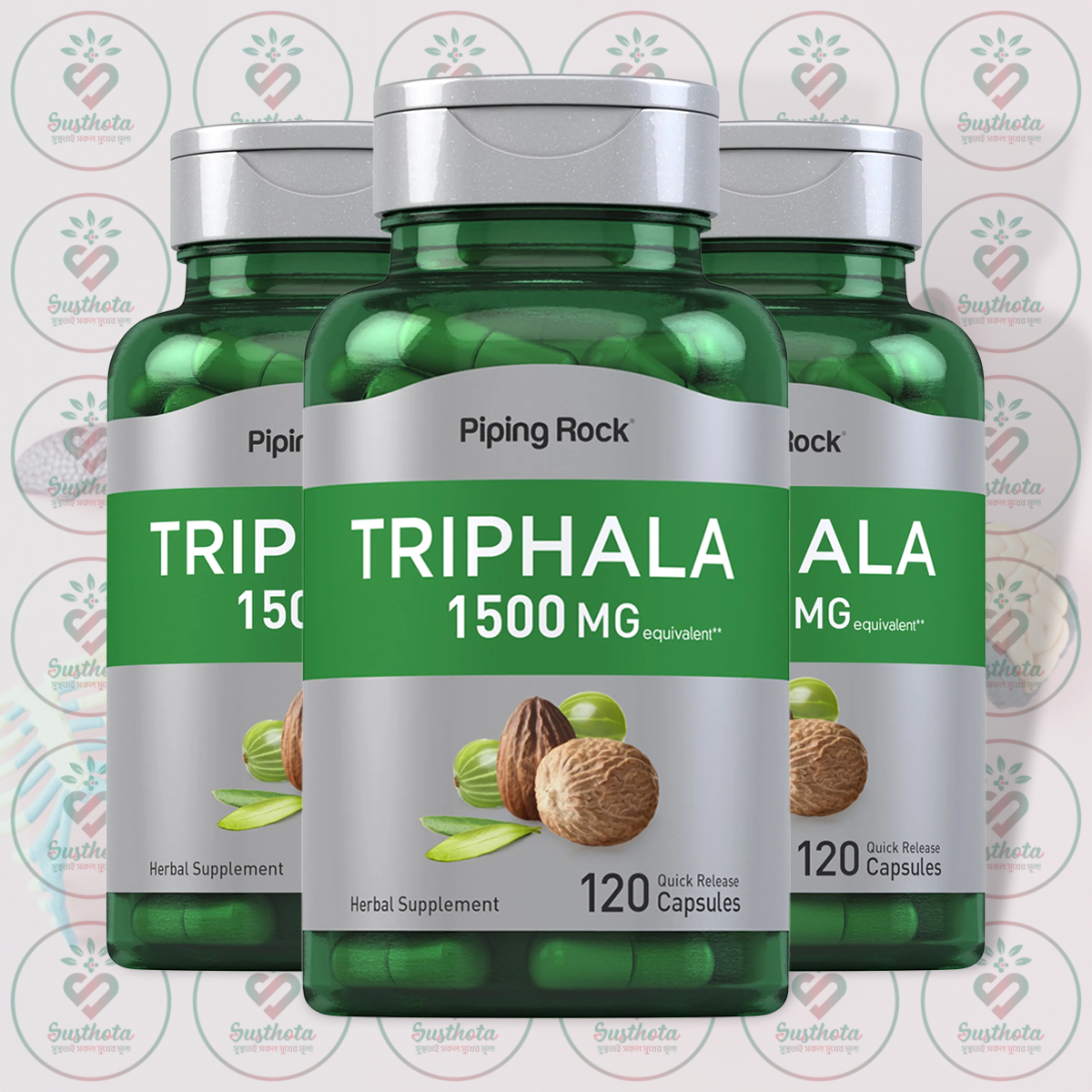 Piping Rock Triphala - 1500 mg - 120 Quick Release Capsules in Bangladesh Image 02