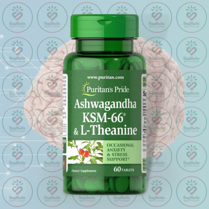 Puritan's Pride Ashwagandha KSM-66 & L-Theanine – 600 mg & 200 mg – 60 Tablets in Bangladesh Image 01