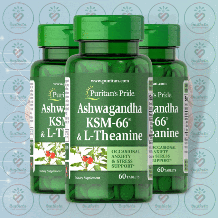 Puritan's Pride Ashwagandha KSM-66 & L-Theanine – 600 mg & 200 mg – 60 Tablets in Bangladesh Image 02