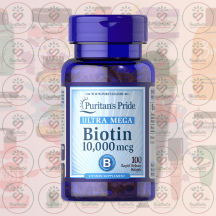 Puritan's Pride Ultra Mega Biotin – 10000 mcg – 100 Rapid Release Softgels in Bangladesh Image 01