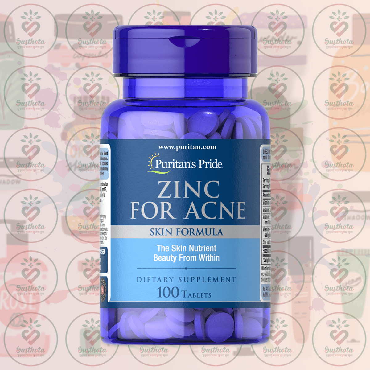 Puritan's Pride Zinc For Acne Skin Formula - 100 Tablets In Bangladesh Image 01 Puritan's Pride Zinc For Acne Skin Formula - 100 Tablets In Bangladesh Image 01