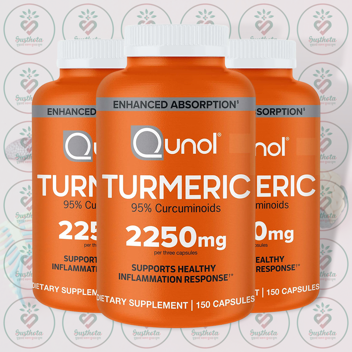 Qunol Turmeric – 95% Curcuminoids – 2250mg – 150 Capsules in Bangladesh Image 02