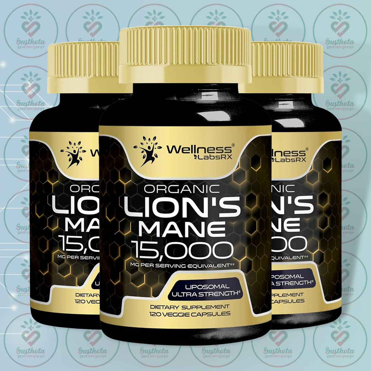 Wellness LabsRX Organic Lion's Mane - 15000 mg - 120 Veggie Capsules in Bangladesh Image 02