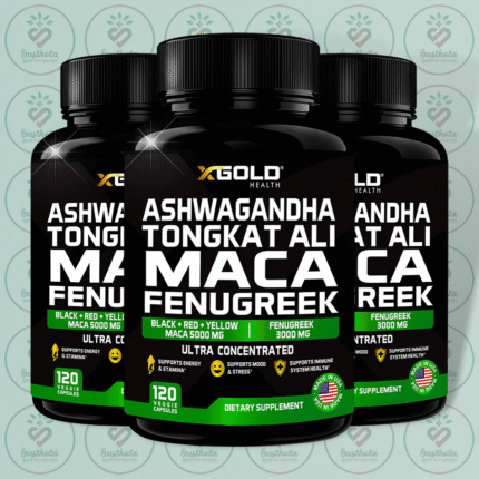 X Gold Health Ashwagandha Tongkat Ali Maca Fenugreek - 120 Veggie Capsules in Bangladesh Image 02