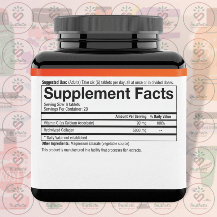 Youtheory Collagen - 6000 Mg - 120 Tablets In Bangladesh Supplement Facts