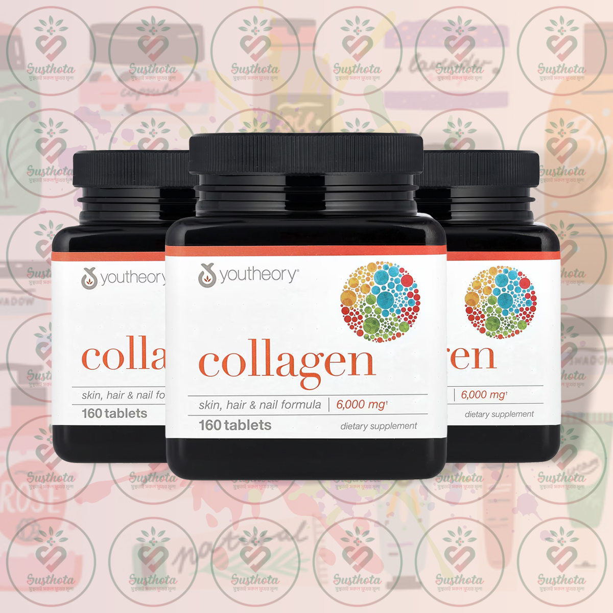 Youtheory Collagen Skin Hair & Nail Formula – 6000 mg – 160 Tablets in Bangladesh Image 02