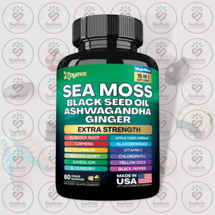 Zoyava Sea Moss Black Seed Oil Ashwagandha Ginger - 16 in 1 - 60 Capsules in Bangladesh Image 01