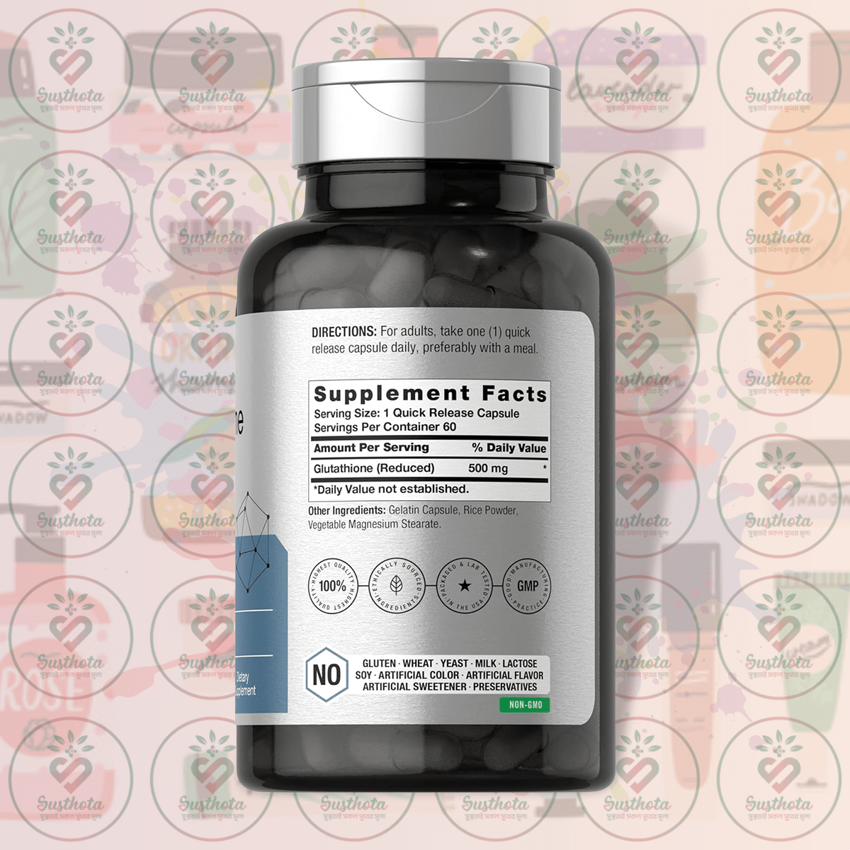 Horbäach Glutathione - 500Mg - 60 Capsules In Bangladesh Supplement Facts Horbäach Glutathione - 500Mg - 60 Capsules In Bangladesh Supplement Facts