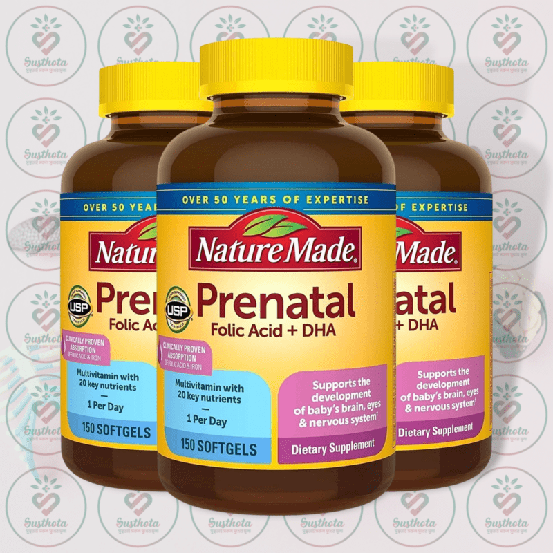 Nature Made Prenatal Folic Acid + Dha - 150 Softgels In Bangladesh Image 02