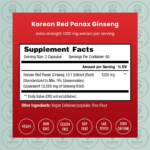 NutraChamps Korean Panax Ginseng - 12000 mg Equivalent - 120 Vegan Capsules in Bangladesh Supplement Facts