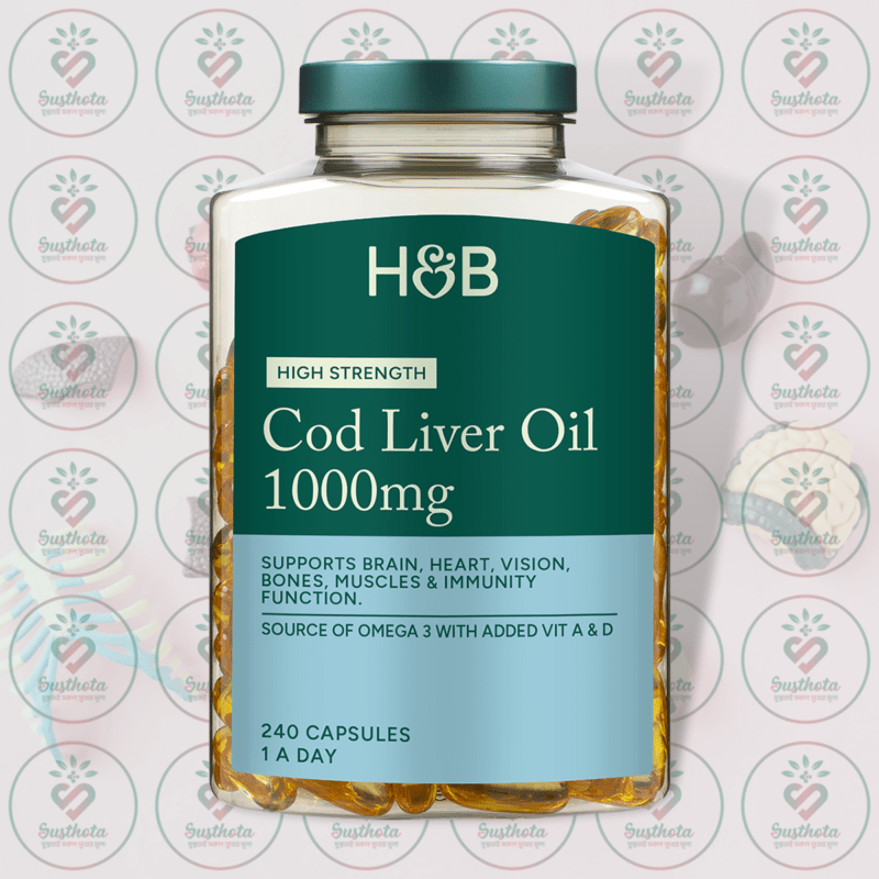 Holland &Amp; Barrett Cod Liver Oil - 1000 Mg - 240 Capsules In Bangladesh Image 01