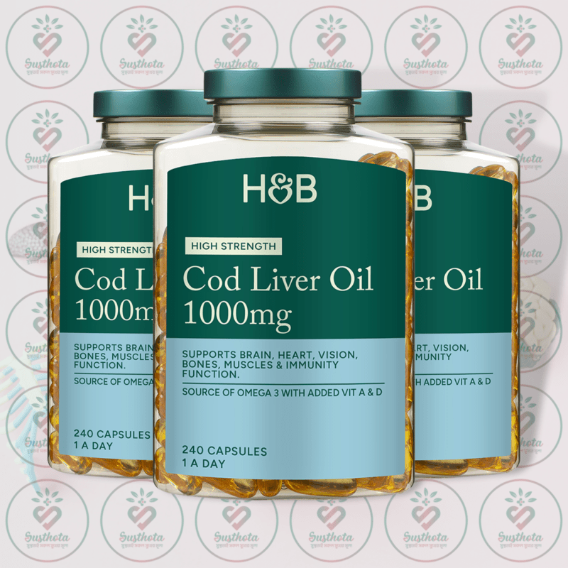 Holland &Amp; Barrett Cod Liver Oil - 1000 Mg - 240 Capsules In Bangladesh Image 02