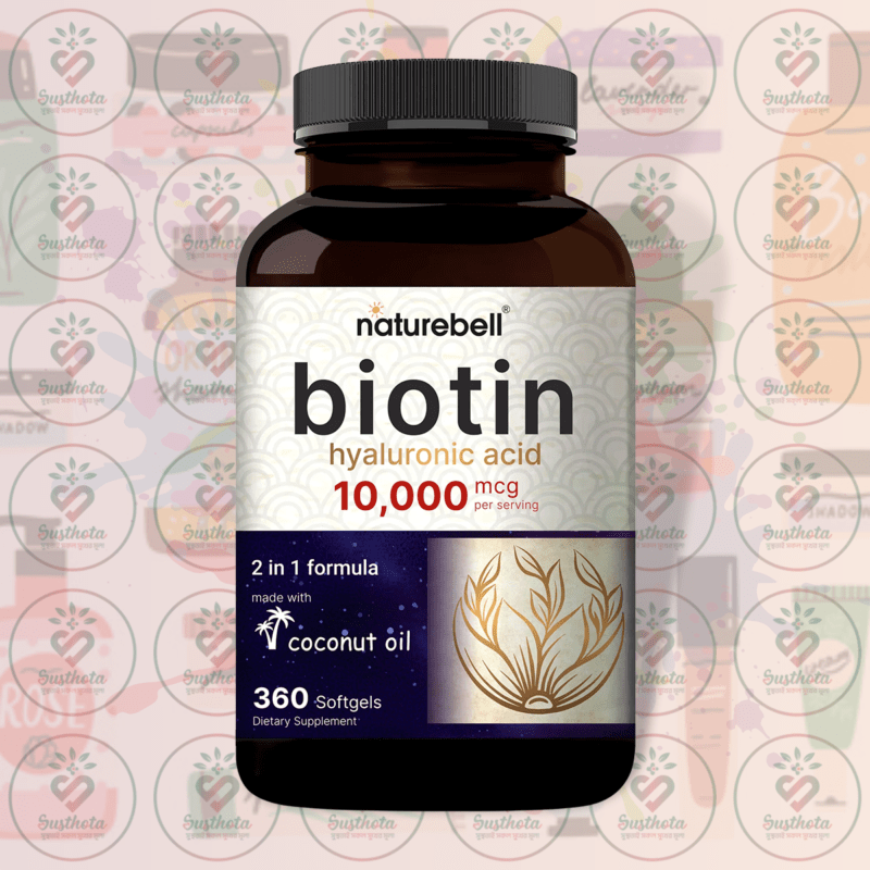 Naturebell Biotin + Hyaluronic Acid - 10000 Mcg - 360 Softgels In Bangladesh Image 01