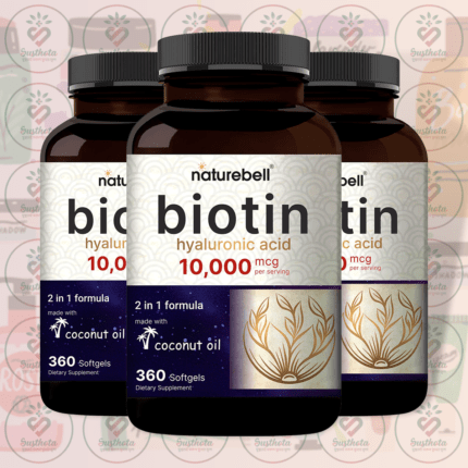 NatureBell Biotin + Hyaluronic Acid - 10000 mcg - 360 Softgels in Bangladesh Image 02
