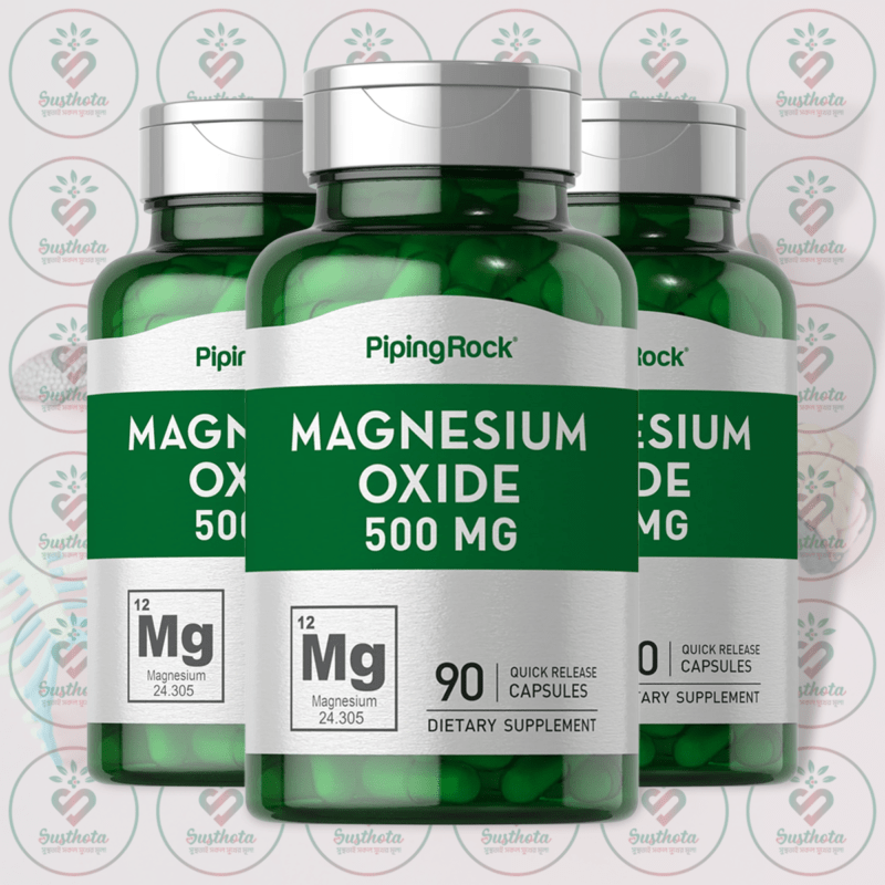 Piping Rock Magnesium Oxide – 500 Mg – 90 Quick Release Capsules In Bangladesh Image 02